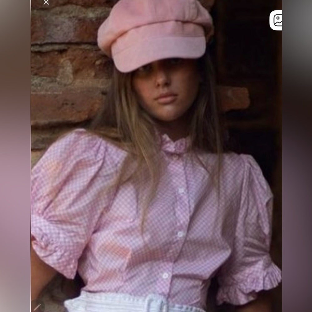 🦄Selkie Bistro Blouse Pink Gingham